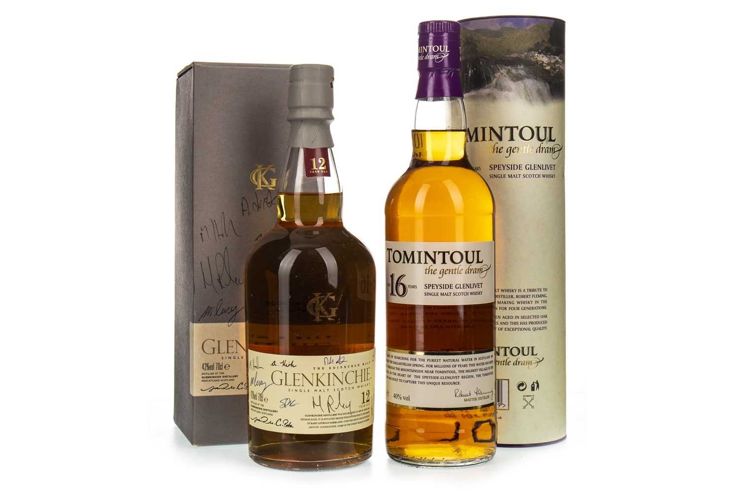 Lot 1318 - TOMINTOUL AGED 16 YEARS AND GLENKINCHIE 12 YEARS OLD