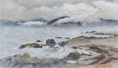Lot 726 - MORNING KINTYRE, FROM ARRAN, A PASTEL BY MARY ARMOUR