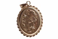 Lot 212 - NINE CARAT GOLD LOCKET of oval form, with...