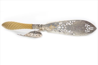 Lot 804 - A PAIR OF VICTORIAN SILVER FISH SERVERS