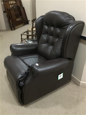 Lot 262 - A MODERN ELECTRIC LEATHER ARMCHAIR