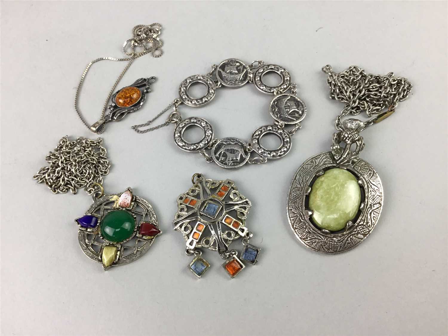 Lot 111 - A LOT OF SILVER AND OTHER COSTUME JEWELLERY
