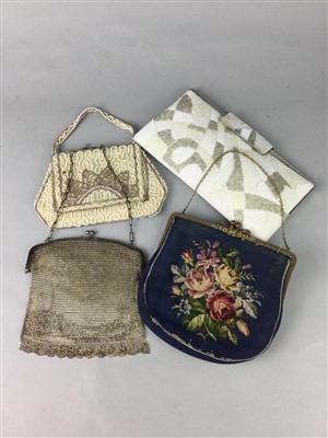 Lot 120 - A SOUTH AMERICAN VINTAGE DESIGNER HANDBAG, OTHER BAGS AND TWO BLOUSES