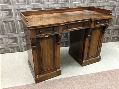 Lot 910 - A 19TH CENTURY ROSEWOOD SIDEBOARD