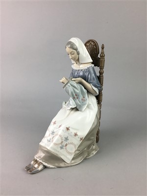Lot 127 - A LLADRO FIGURE OF AN EMBROIDERER