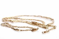 Lot 223 - NINE CARAT GOLD CHAIN NECKLACE with knot motif...