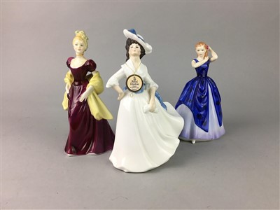 Lot 155 - A ROYAL DOULTON FIGURE OF 'ELYSE' AND FOUR OTHERS