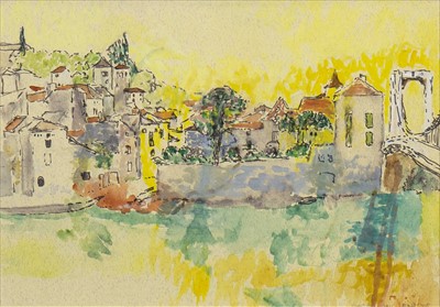 Lot 415 - PUY, L'EVEQUE, A WATERCOLOUR BY CYNTHIA WALL