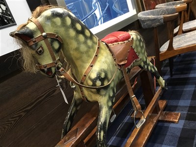 Lot 913 - AN EARLY 20TH CENTURY ROCKING HORSE