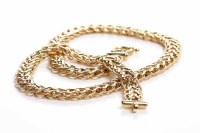 Lot 227 - NINE CARAT GOLD NECKLACE with textured and...