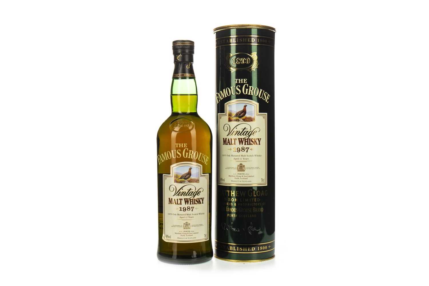 Lot 1322 - FAMOUS GROUSE 1987 MALT AGED 12 YEARS