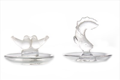 Lot 1265 - A LOT OF TWO LALIQUE GLASS PIN DISHES