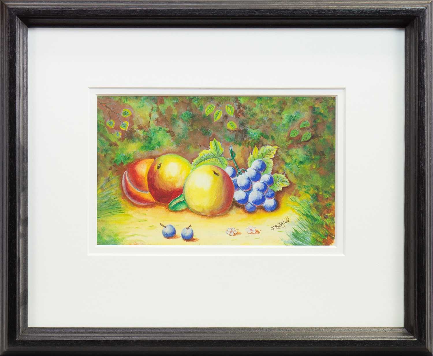 Lot 517 - STILL LIFE OF PEACHES AND GRAPES
