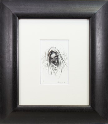 Lot 528 - A WOMAN OF JERUSALEM, A MIXED MEDIA BY PETER HOWSON