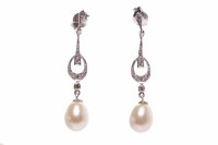 Lot 245 - PAIR OF EARLY TWENTIETH CENTURY PEARL AND...