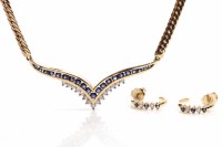 Lot 248 - SAPPHIRE AND DIAMOND SET NECKLET with channel...