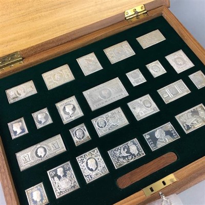 Lot 244 - THE STAMPS OF ROYALTY A COLLECTION OF SILVER STAMP REPLICAS