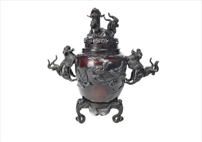 Lot 1123 - A CHINESE BRONZE INCENSE BURNER