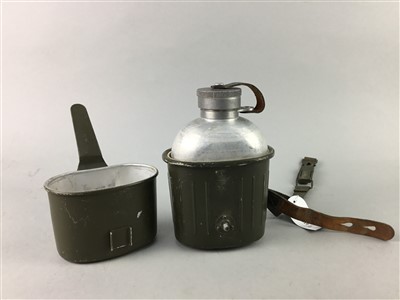 Lot 288 - AN EARLY 20TH CENTURY MILITARY WATER FLASK AND A SHOVEL