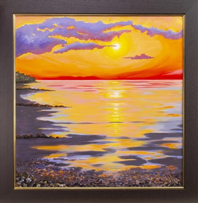 Lot 12 - BRIGHT SUNSET, AN OIL BY SANDRA FRANCIS