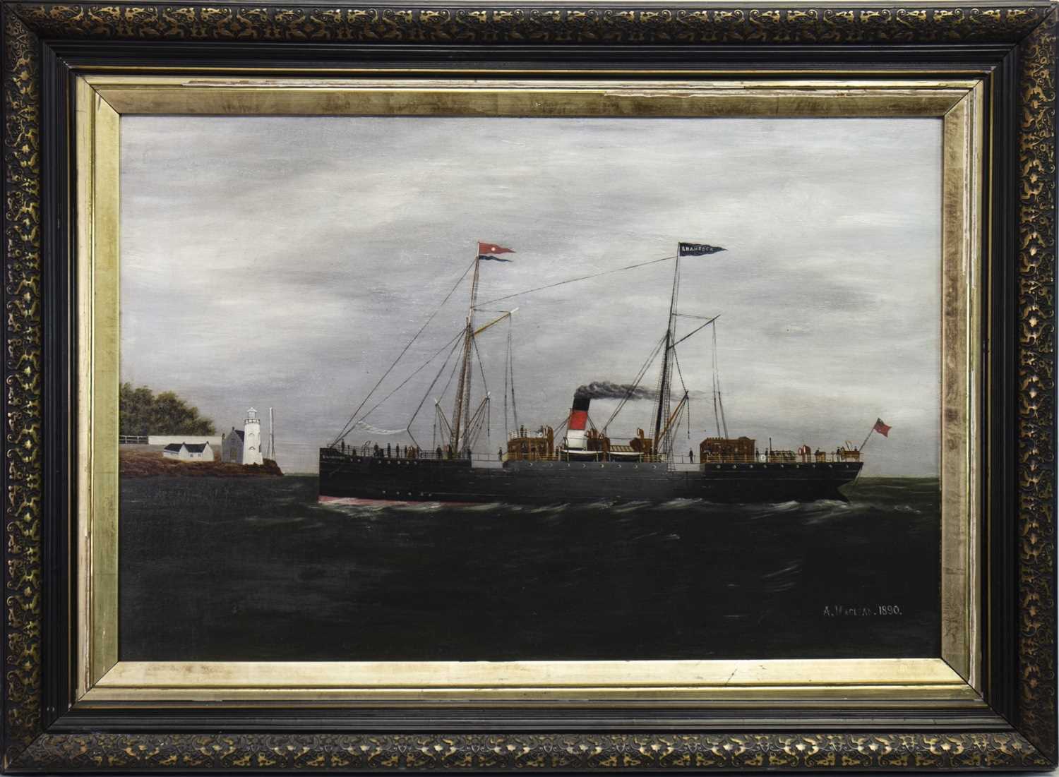Lot 414 - APPROACHING THE SHORE, AN OIL BY A MCLEAN