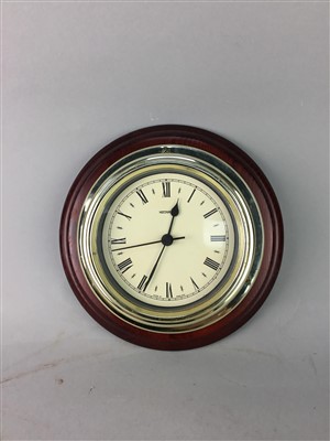 Lot 316 - A LOT OF TWO STAINED WOOD WALL CLOCKS