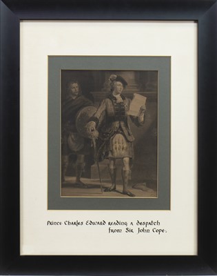 Lot 1609 - 'PRINCE CHARLES EDWARD READING A DESPATCH FROM SIR JOHN COPE' AN ETCHING BY J. HORSBURGH