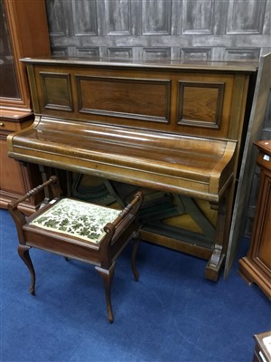 Lot 328 - AN UPRIGHT PIANO A PIANO STOOL AND A DRESSING STOOL