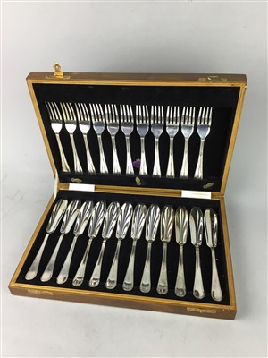 Lot 348 - A DYKES BROTHERS CANTEEN OF SILVER PLATED CUTLERY AND ANOTHER