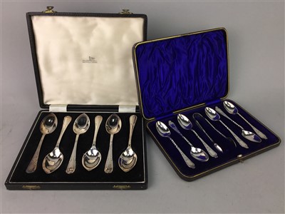 Lot 349 - A LOT OF CASED SETS OF SILVER PLATED CUTLERY