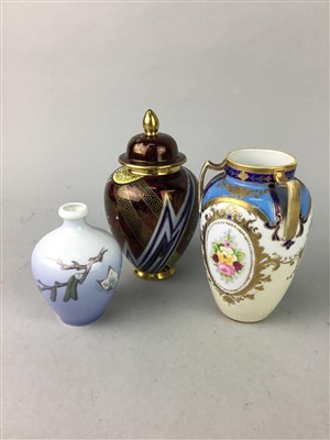 Lot 362 - A CARLTON WARE JAR AND COVER, NORITAKE VASE AND A CERAMIC EWER