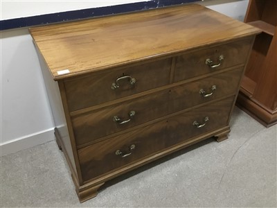 Lot 373 - A MAHOGANY CHEST OF DRAWERS