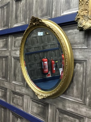 Lot 376 - A DRESSING TABLE MIRROR AND TWO WALL MIRRORS