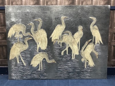 Lot 64 - A LARGE PAINTED METAL PANEL