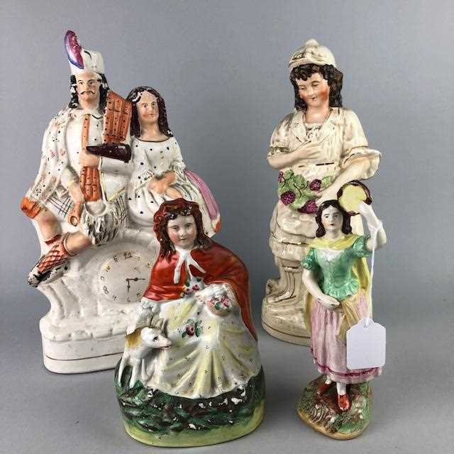 Lot 12 - A LOT OF FOUR STAFFORDSHIRE FIGURES