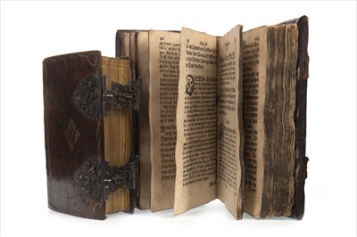 Lot 1618 - AN 18TH CENTURY DUTCH BOOK OF DEVOTION AND A 17TH CENTURY BOOK OF PRAYER