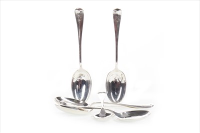 Lot 861 - A MATCHED SET OF SIX 20TH CENTURY SILVER DESSERT SPOONS