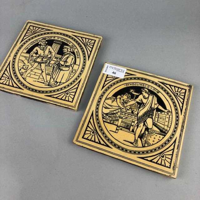 Lot 46 - A LOT OF TWO MINTONS SHAKESPEARE TILES