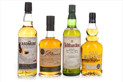 Lot 1340 - ARDMORE LEGACY, OLD PULTENEY 12 YEARS OLD, GLEN GARIOCH 12 YEARS OLD AND TULLIBARDINE 10 YEARS OLD