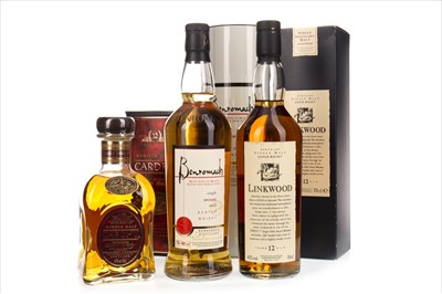 Lot 1346 - BENROMACH, LINKWOOD 12 YEARS OLD FLORA & FAUNA, AND CARDHU 12 YEARS OLD 50CL BOTTLE