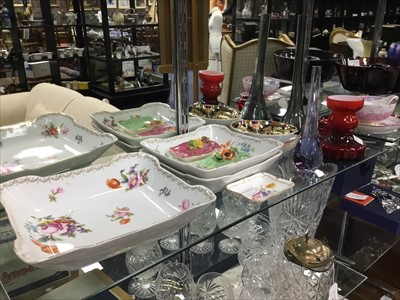 Lot 49 - A LOT OF THREE ROSENTHAL DISHES ALONG WITH ART GLASS VASES