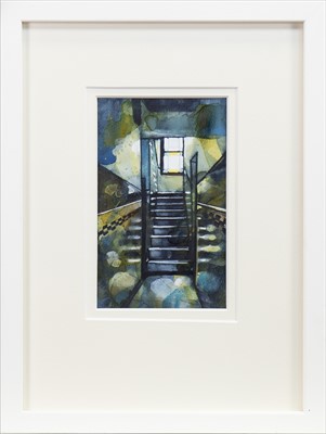 Lot 83 - REFLECTIONS IN GREY, A WATERCOLOUR BY BRYAN EVANS