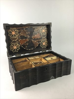 Lot 1 - AN EARLY 20TH CENTURY COROMANDEL BOX AND TWO FURTHER BOXES