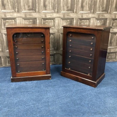 Lot 209 - TWO 19TH CENTURY MAHOGANY COLLECTORS CHESTS