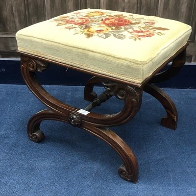 Lot 232 - A 19TH CENTURY ROSEWOOD DRESSING STOOL