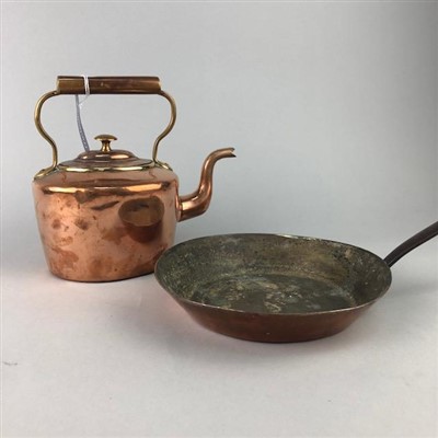 Lot 221 - A VICTORIAN COPPER PAN, SET OF BELLOWS AND OTHER ITEMS