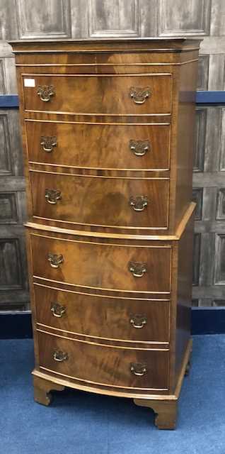 Lot 275 - A REPRODUCTION BOW FRONTED CHEST
