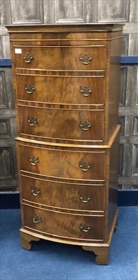 Lot 275 - A REPRODUCTION BOW FRONTED CHEST