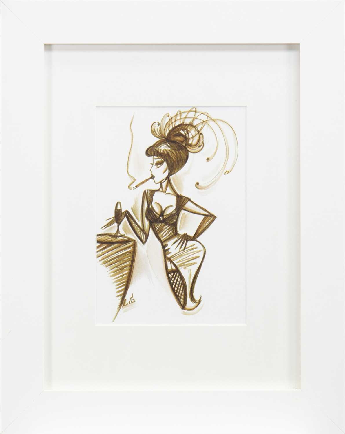 Lot 74 - CABARET NIGHTS, AN INK AND WASH BY LAETITIA GUILBAUD