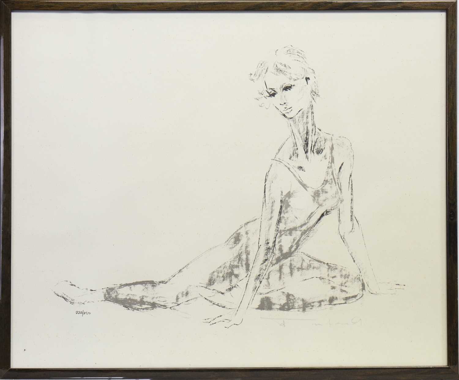 Lot 422 - SEATED BALLET DANCER, A PRINT BY TOM MERRIFIELD